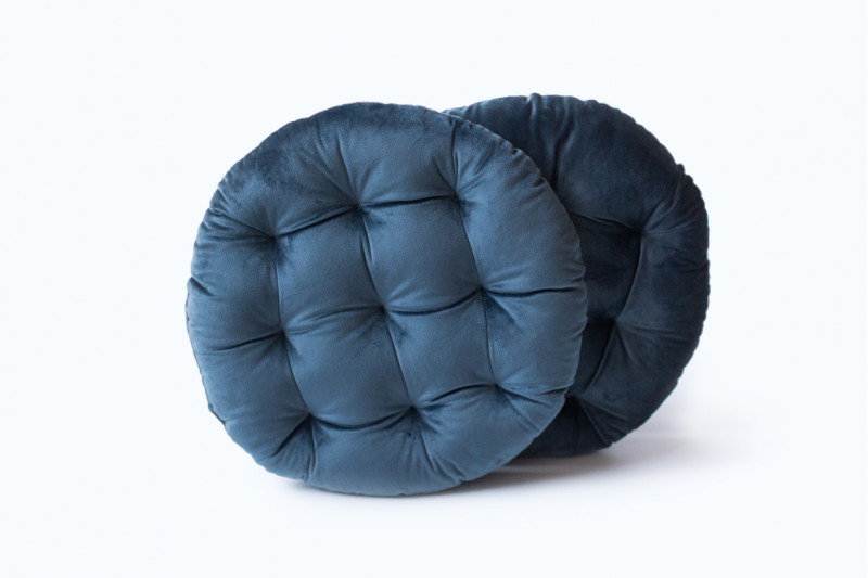 Подушка синя кругла