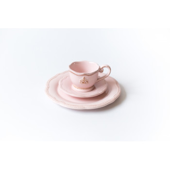 Посуд рожевий керамічний