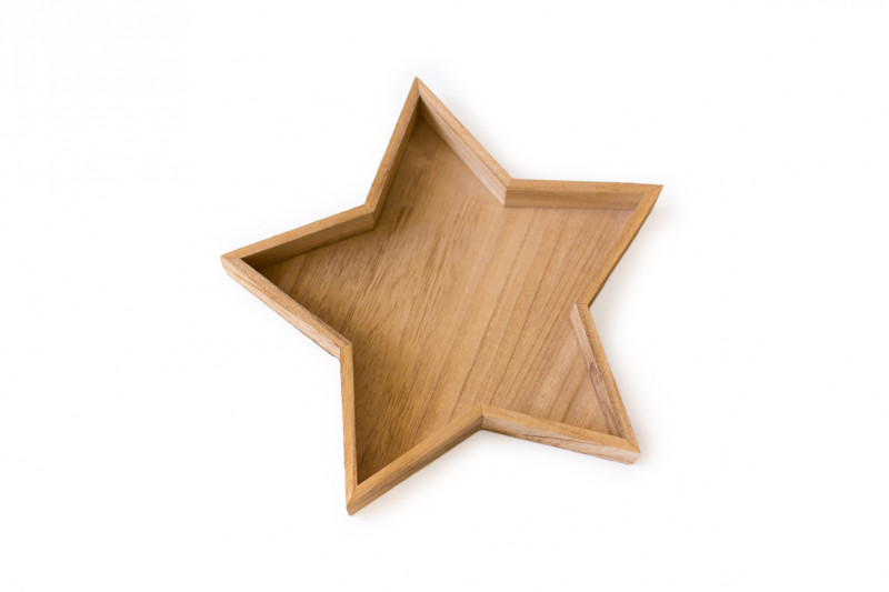 Таця дерев'яна зірка